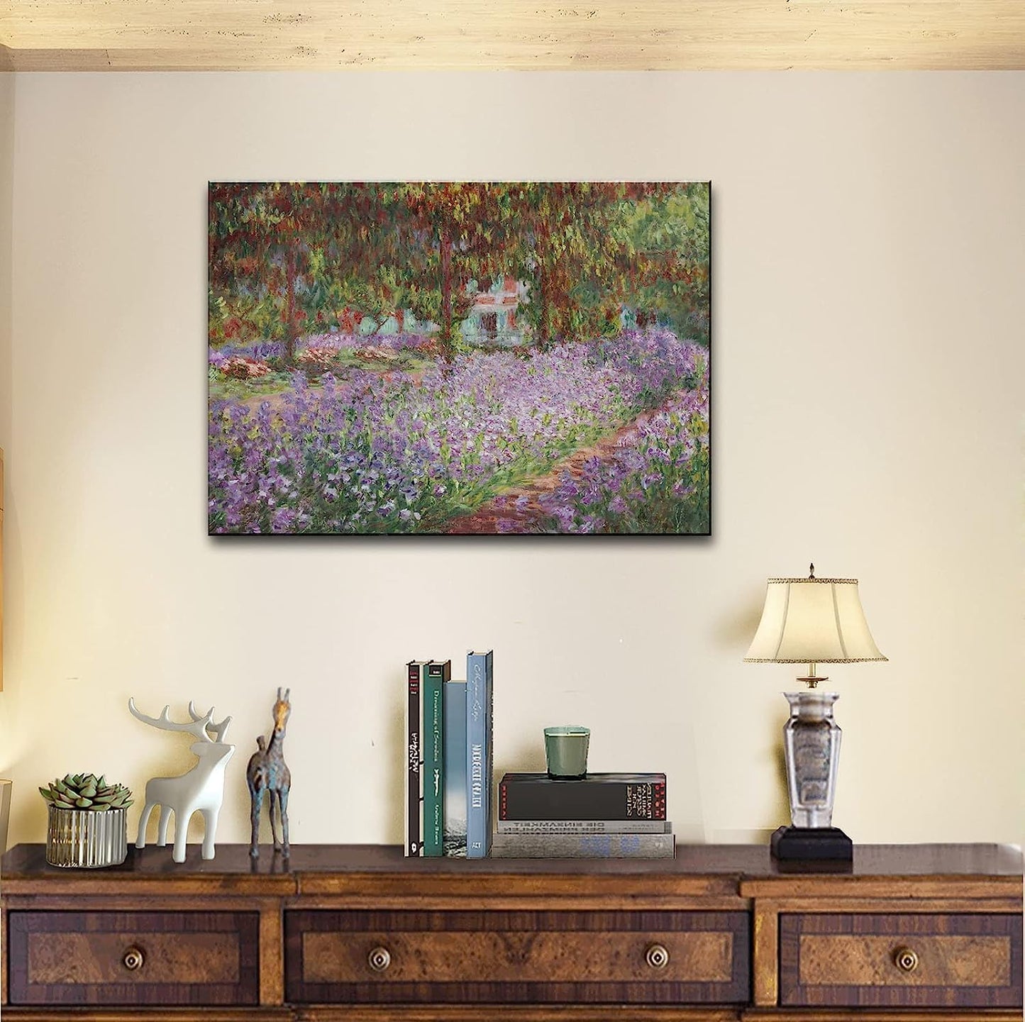 dgbtcart Large Water Lilies by Claude Monet Canvas Wall Art Classic Artwork Painting Print for Living Room Bedroom Office Wall Decor-24 x36