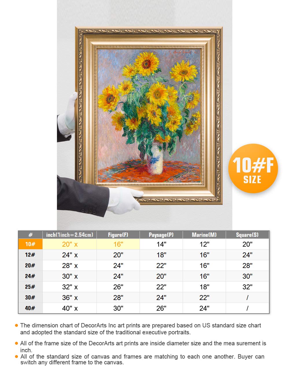 DECORARTS - Bouquet of Sunflowers Claude Monet Art Reproduction. Giclee Print& Museum Quality Framed Art for Wall Decor. Framed size: 26x22