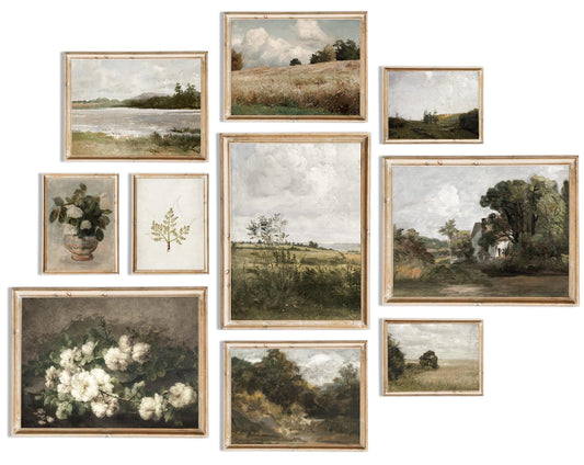 uniro Vintage Wall Art Decor Prints Farmhouse Wall Decor Vintage French Country Canvas Wall Art Prints Nature Landscape Flower Botanical Painting Poster Rustic Cottagecore Decor Retro Aesthetic