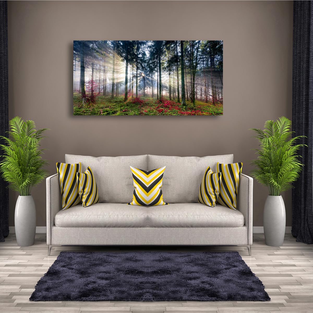 Tree of Life Wall Art Canvas Prints Natural Landscape Pictures Home Decor Colorful Forest Paintings for Living Room Bathroom Bedroom Kitchen Decorations 20x40 Wooden Framed Artwork Easy Hanging