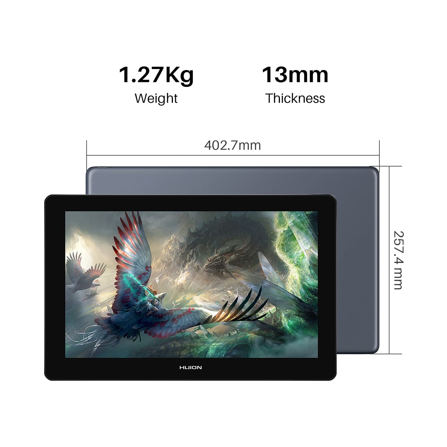 HUION KAMVAS Pro 13 Graphics Drawing Monitor with Stand, Full-Laminated Anti-Glare Screen Battery-Free Stylus 8192 Pen Pressure - 13.3 Inch Pen Tablet Display for Linux, Windows and Mac