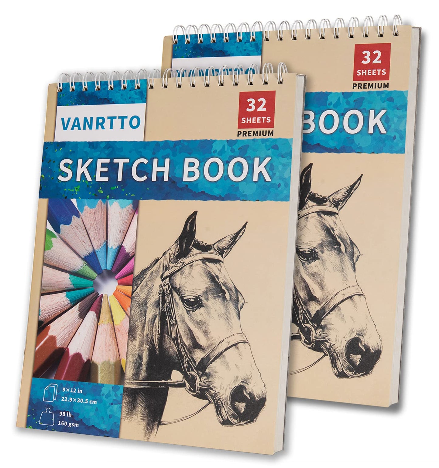 Hardcover Square Sketch Book, 120lb/200GSM Sketchbook Thick Drawing Paper for Marker Watercolor Pencil Mixed Media, Premium Drawing Notebook, Art Journal, 60 Sheets/120 Pages 8x8 Inch Sketch Pad