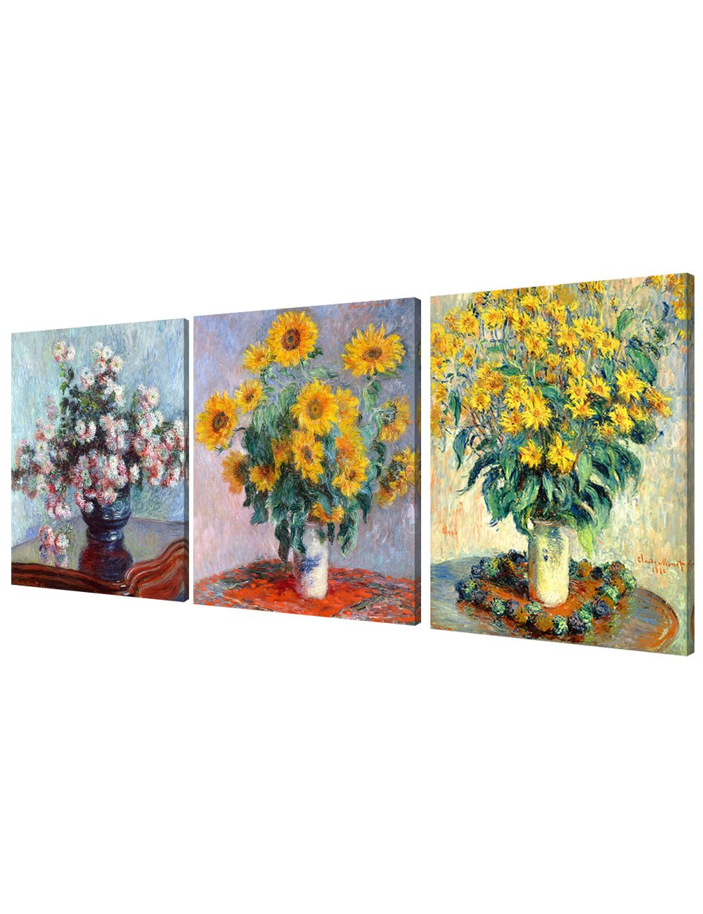 DECORARTS - Bouquet of Sunflowers Claude Monet Art Reproduction. Giclee Print& Museum Quality Framed Art for Wall Decor. Framed size: 26x22