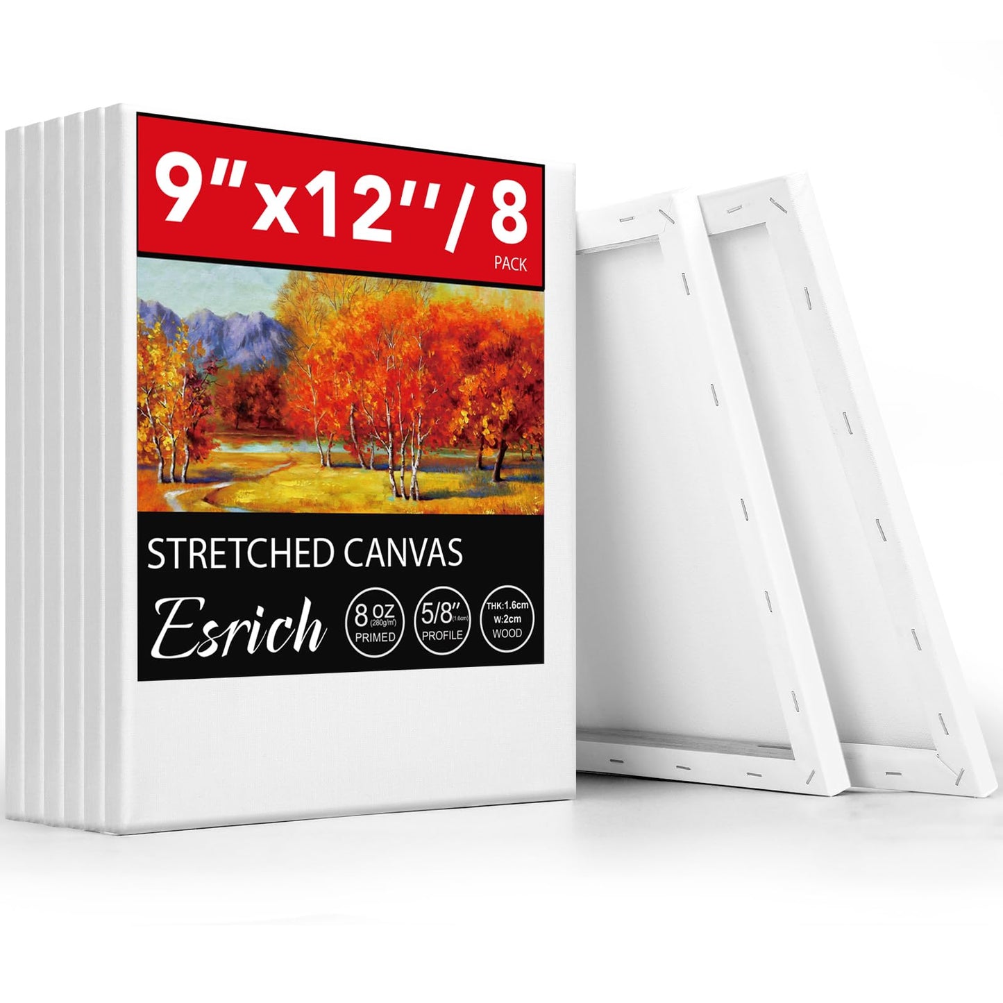 30 Pack Canvases for Painting with 4x4, 5x7, 8x10, 9x12, 11x14, 12x16, Painting Canvas for Oil & Acrylic Paint