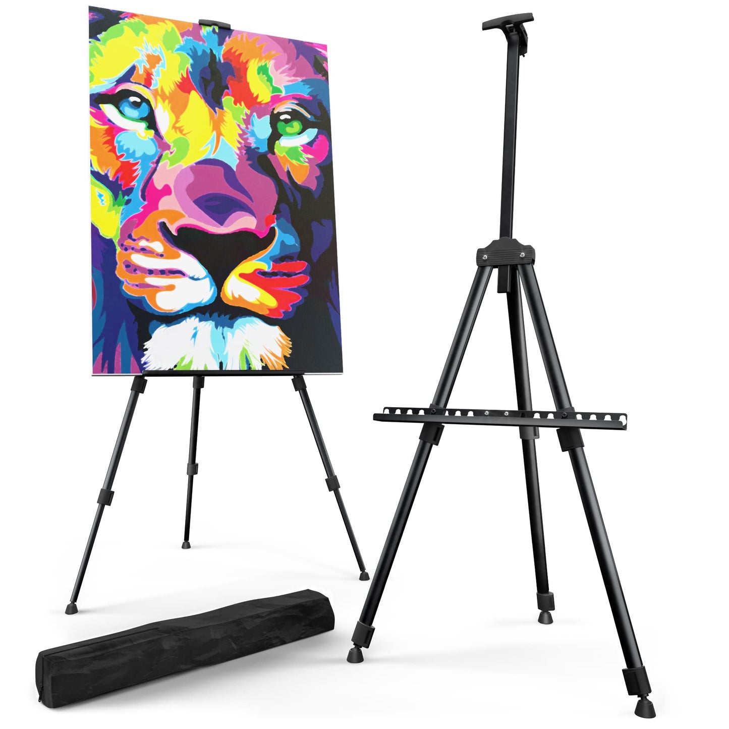 Portable Artist Easel Stand for Painting - Adjustable Height Painting Easel with Bag - Tabletop Art Easel for Painting Canvas Stand, Poster Stand & Wedding Signs Stand - Metal Tripod- 66 inches 2 Pack