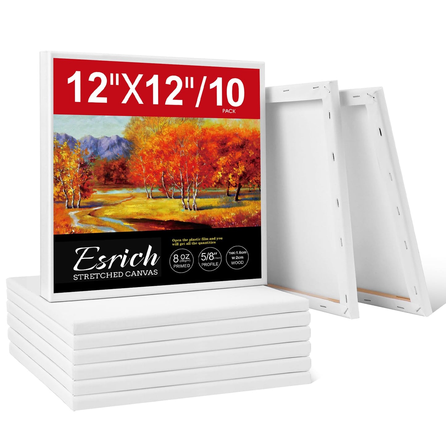 30 Pack Canvases for Painting with 4x4, 5x7, 8x10, 9x12, 11x14, 12x16, Painting Canvas for Oil & Acrylic Paint