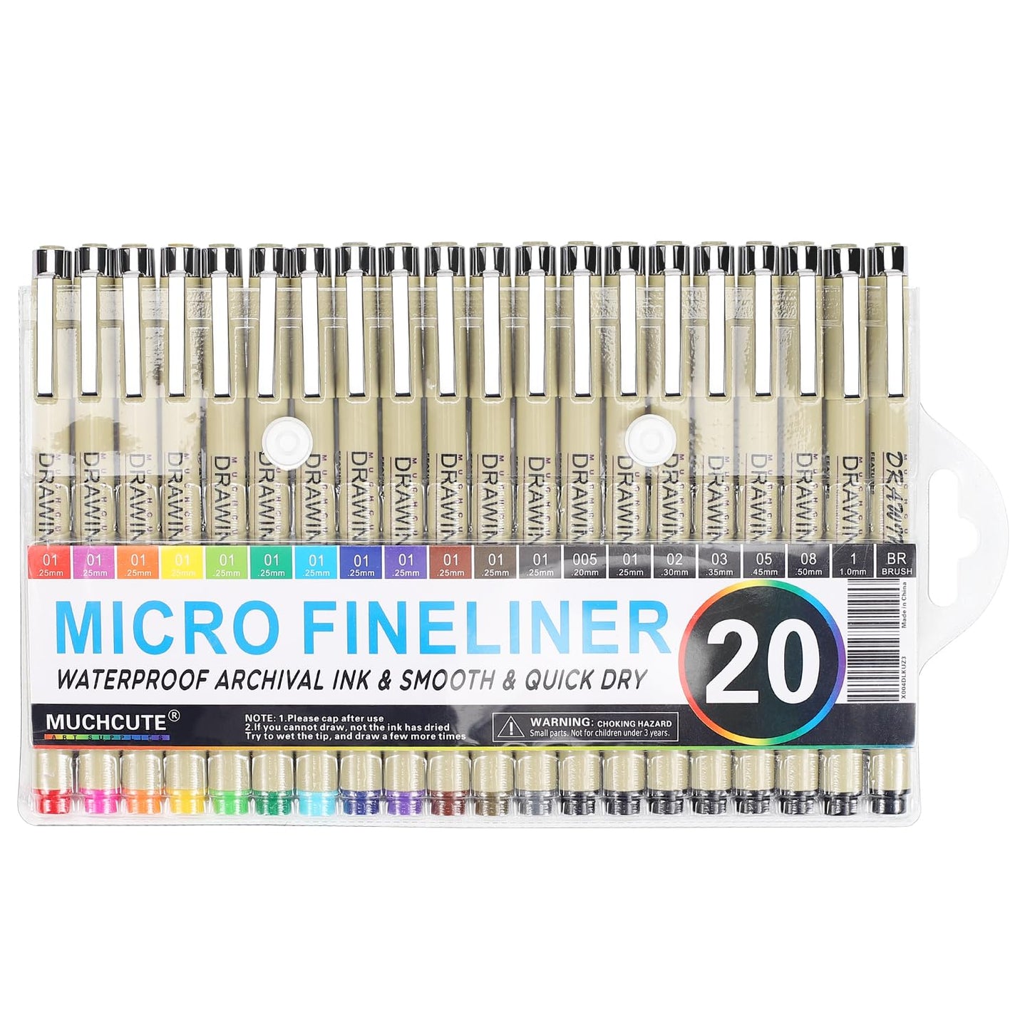 Muchcute Micro Fineliner Drawing Art Pens: 12 Black Fine Line Waterproof Ink Set Artist Supplies Archival Inking Markers Liner Sketch Outline Anime Gifts Manga Sketching Watercolor Zentangle Kit Stuff