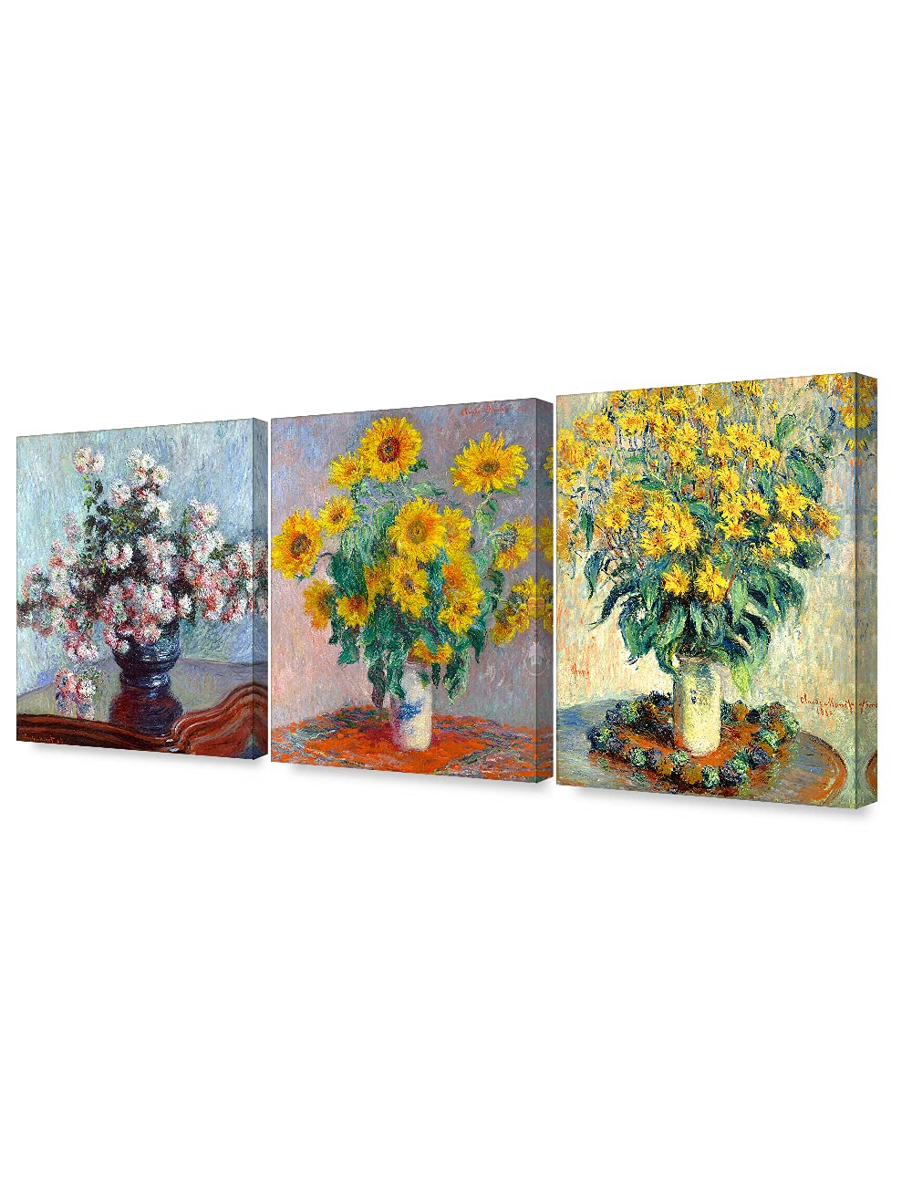 DECORARTS - Bouquet of Sunflowers Claude Monet Art Reproduction. Giclee Print& Museum Quality Framed Art for Wall Decor. Framed size: 26x22