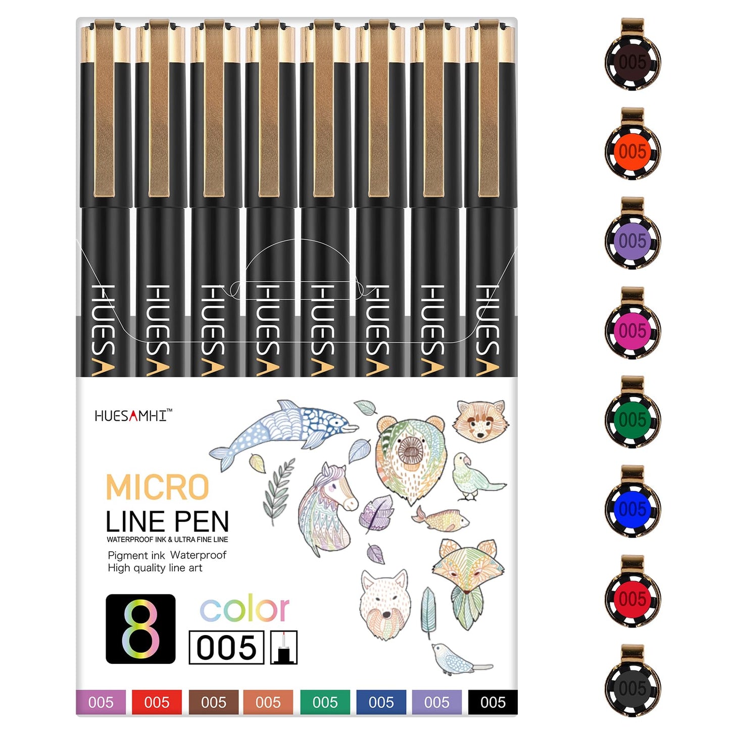 005 Micro Pen 23 Colors and 3 Black 0.20mm Fine Tip Waterproof Ink FineLiner Pens for Art Illustration Sketching, Anime Bullet Journal and Technical Drawing