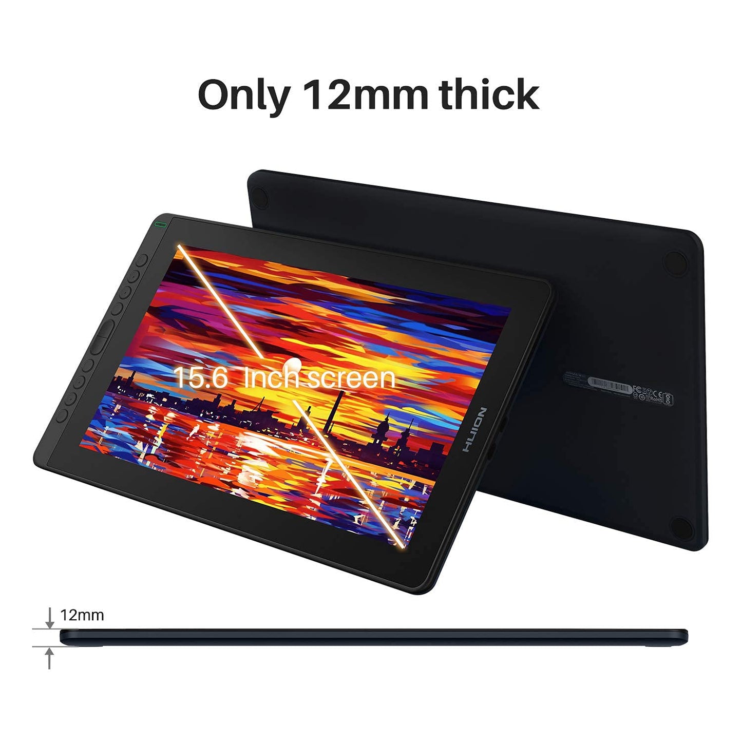 HUION Kamvas 24 Plus 2.5K QHD Graphic Drawing Tablet with Screen, 140%sRGB Full-Laminated QD Drawing Monitor with Battery-Free Stylus 8192 Pen Pressure Tilt for PC, Mac, Android, 23.8inch Pen Display