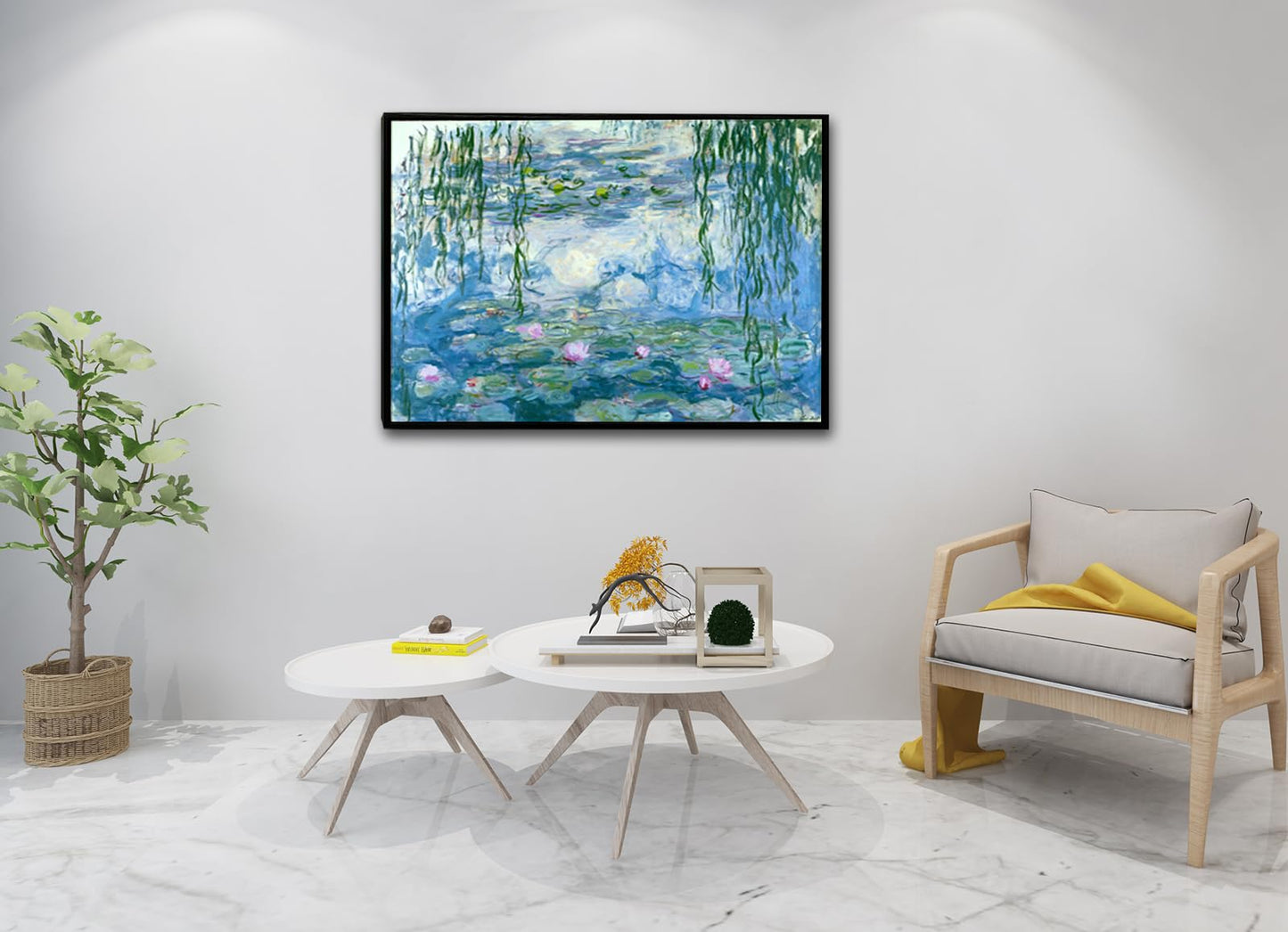 dgbtcart Large Water Lilies by Claude Monet Canvas Wall Art Classic Artwork Painting Print for Living Room Bedroom Office Wall Decor-24 x36