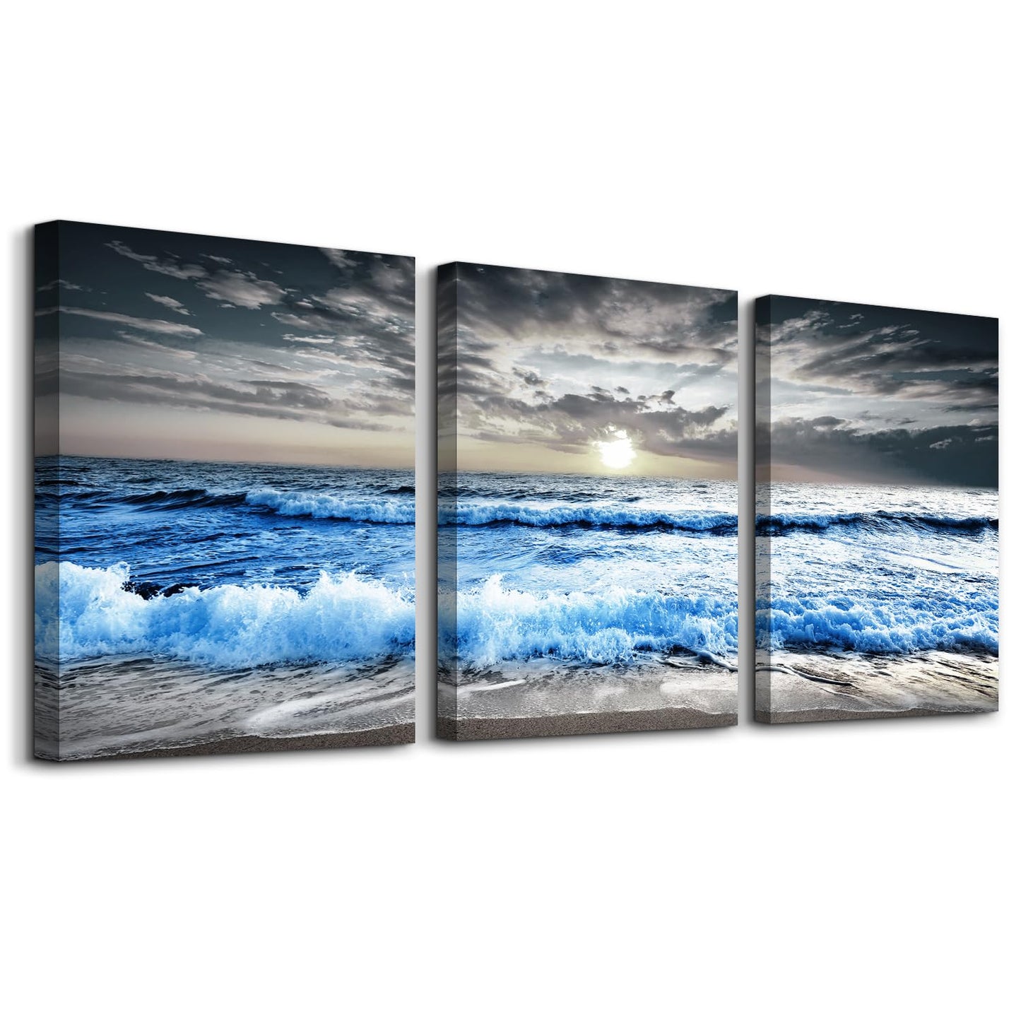 MHARTK66 3 Piece Framed Canvas Art Prints Wall Art for Living Room Modern Wall Decor for Bedroom Office Decor Abstract Mountain Forest Landscapes Ink Painting Ready to Hang Wall Pictures Home Decor