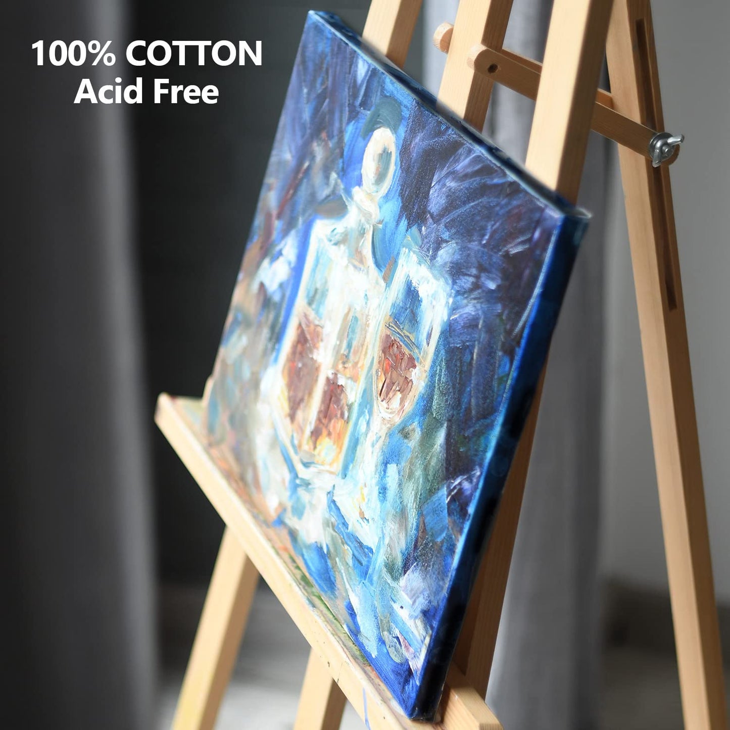 GOTIDEAL Stretched Canvas, Multi Pack 4x4, 5x7, 8x10,9x12, 11x14 Set of 10, Primed White - 100% Cotton Artist Canvas Boards for Painting, Acrylic Pouring, Oil Paint Dry & Wet Art Media