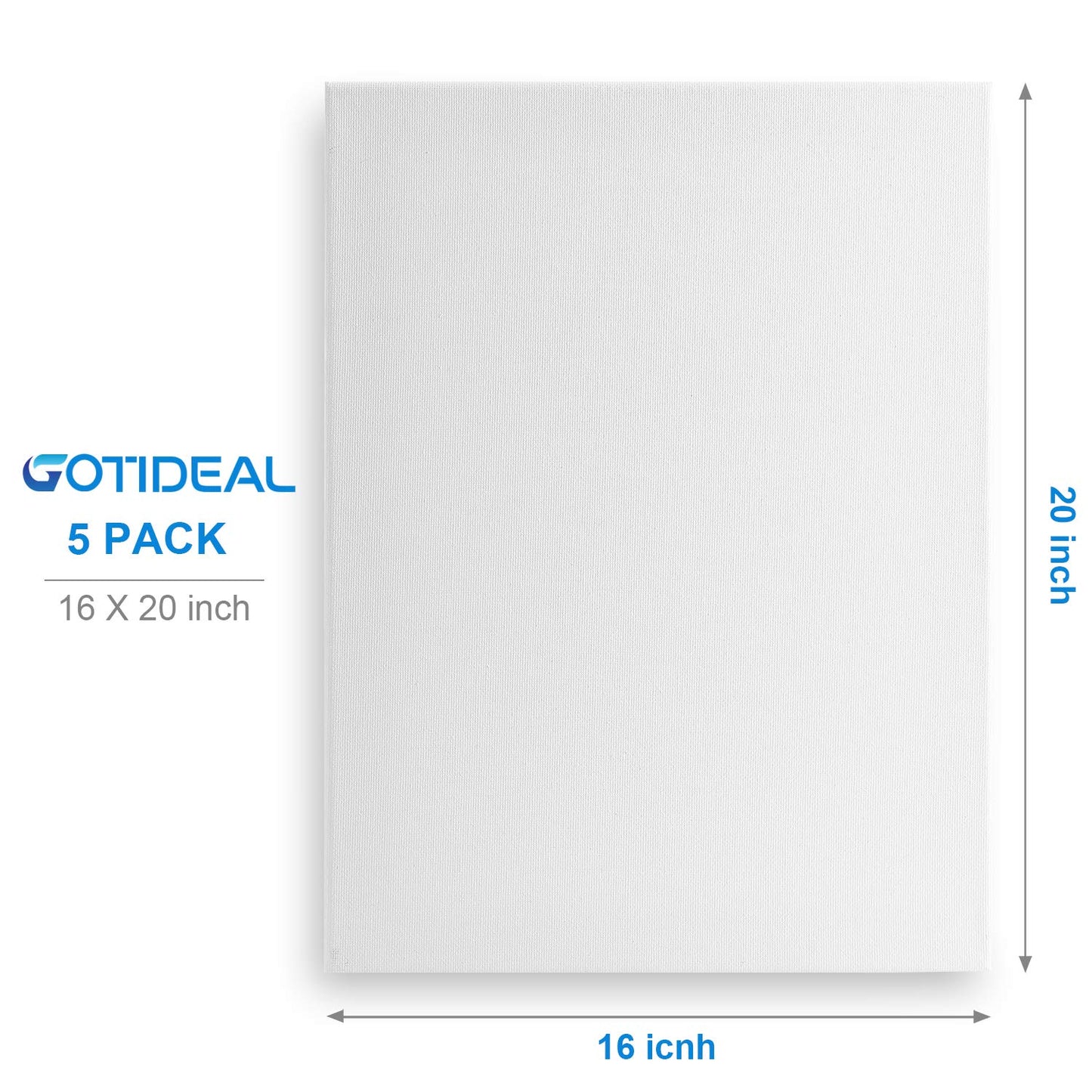 GOTIDEAL Stretched Canvas, Multi Pack 4x4, 5x7, 8x10,9x12, 11x14 Set of 10, Primed White - 100% Cotton Artist Canvas Boards for Painting, Acrylic Pouring, Oil Paint Dry & Wet Art Media