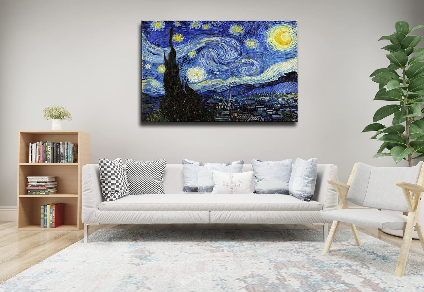 Vincent Van Gogh Canvas Wall Art Paintings, Famous Starry Night Picture Prints for Decor Classic Cafe Terrace At Night Artwork Reproduction Poster for Bedroom Living Room Office Decoration 12"x16"x3 Piece