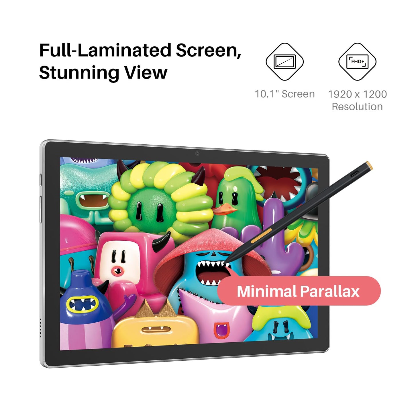 HUION Kamvas Slate 10 Standalone Drawing Tablet No Computer Needed with Full-Laminated Screen, 10.1-inch Digital Art Tablet with 4096 Levels Stylus Pen, Android 12, 8GB+128GB for Artist Beginner