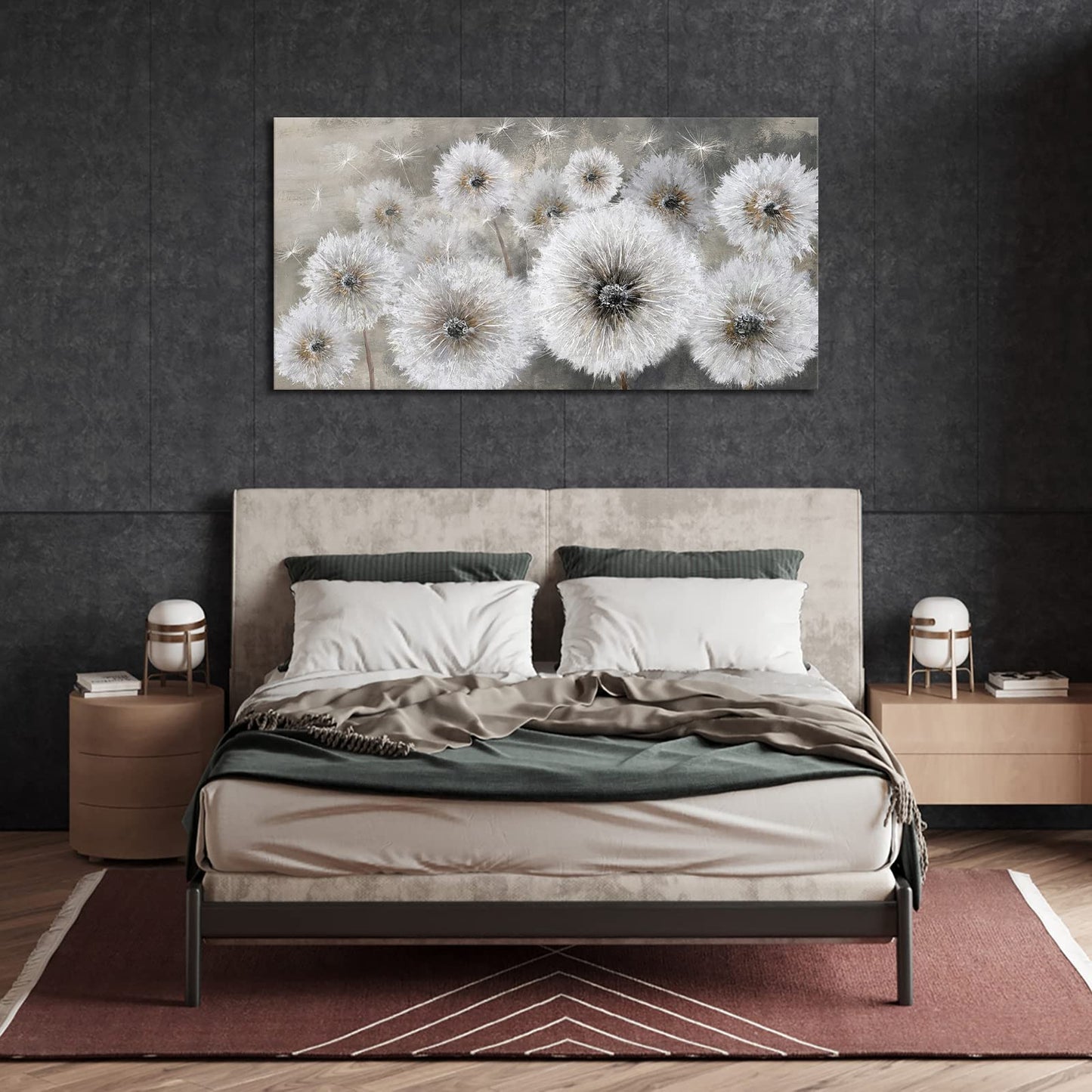 Large Abstract Wall Art - Gray and Black Modern Canvas Wall artwork, Framed Room Wall Decor for Living Room, Bedroom, and Office, Aesthetic Bedroom Wall Art Above Bed, Office Decorations for Work