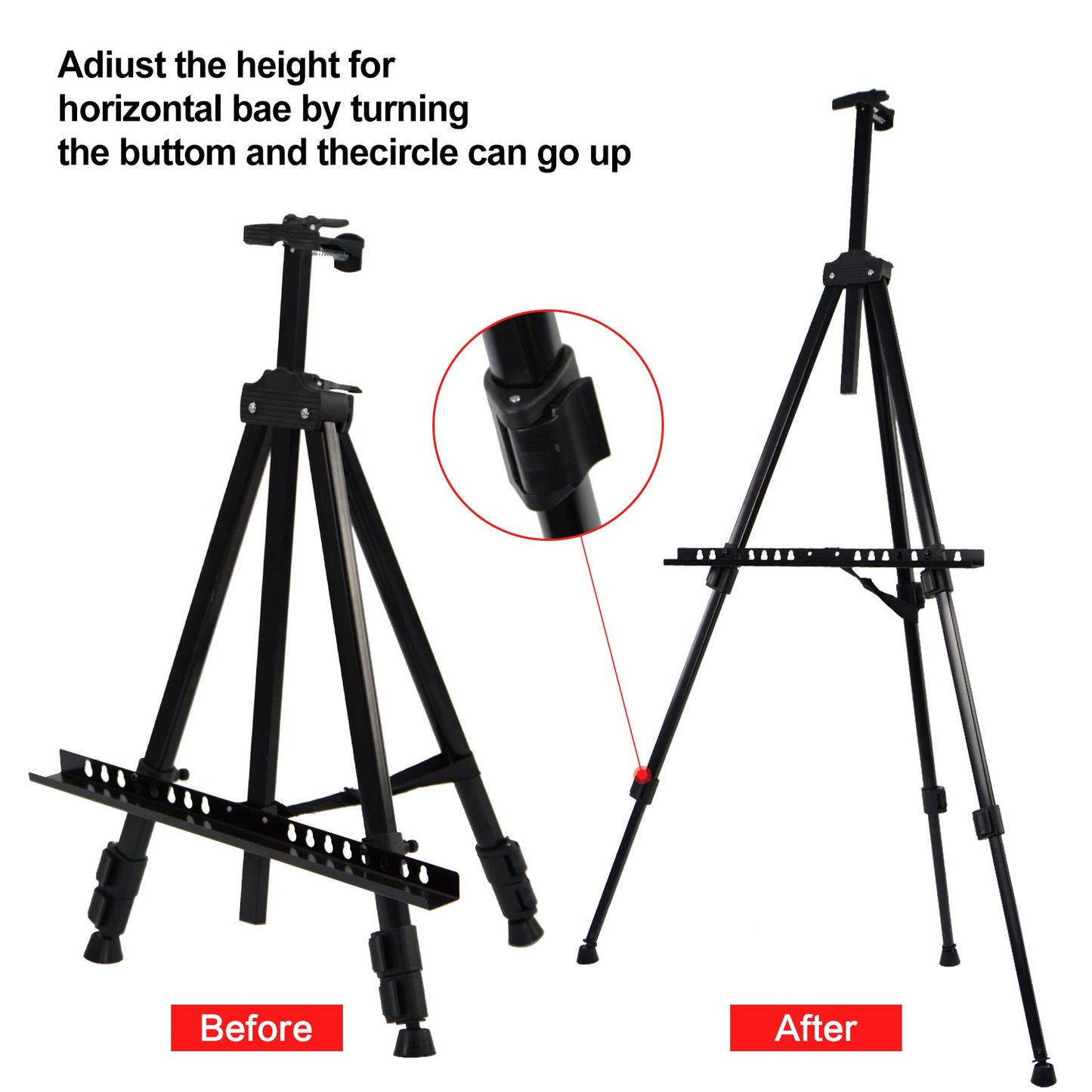 Portable Artist Easel Stand for Painting - Adjustable Height Painting Easel with Bag - Tabletop Art Easel for Painting Canvas Stand, Poster Stand & Wedding Signs Stand - Metal Tripod- 66 inches 2 Pack