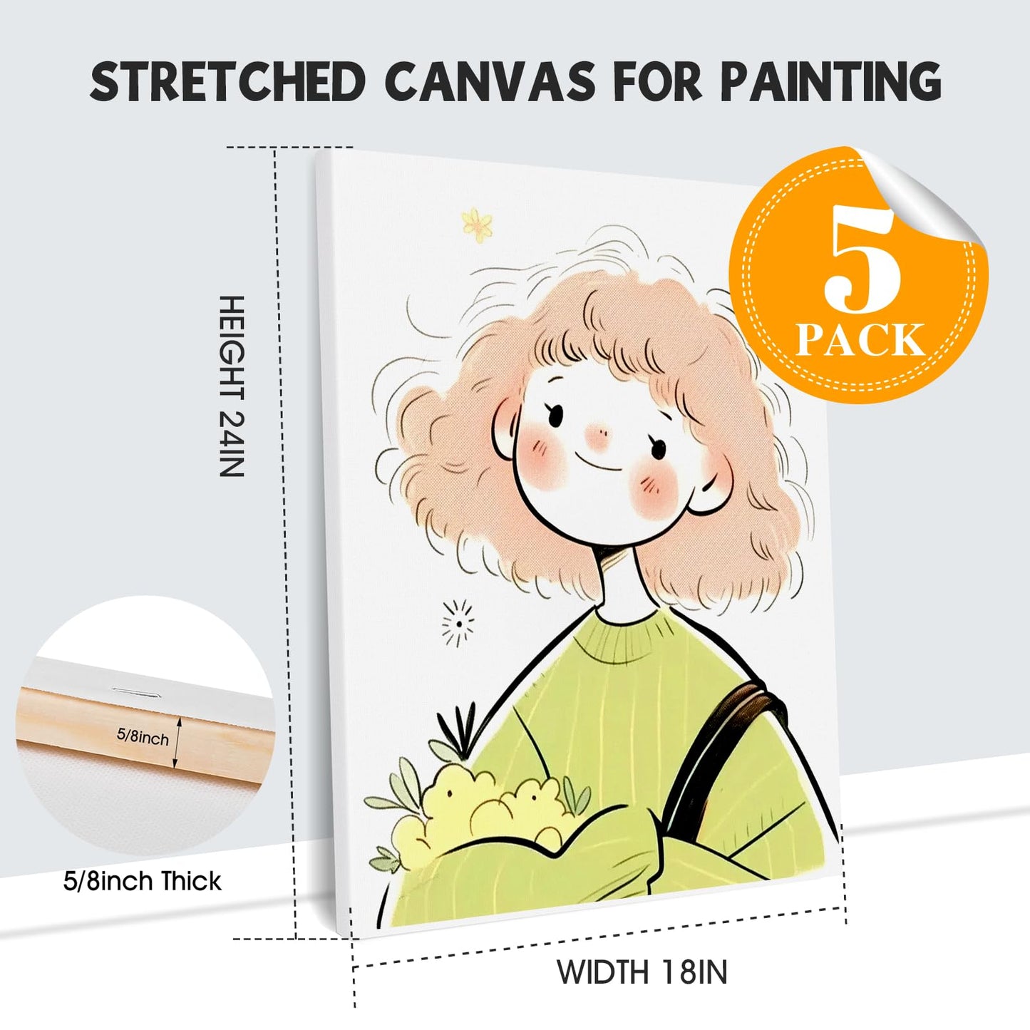 30 Pack Canvases for Painting with 4x4, 5x7, 8x10, 9x12, 11x14, 12x16, Painting Canvas for Oil & Acrylic Paint