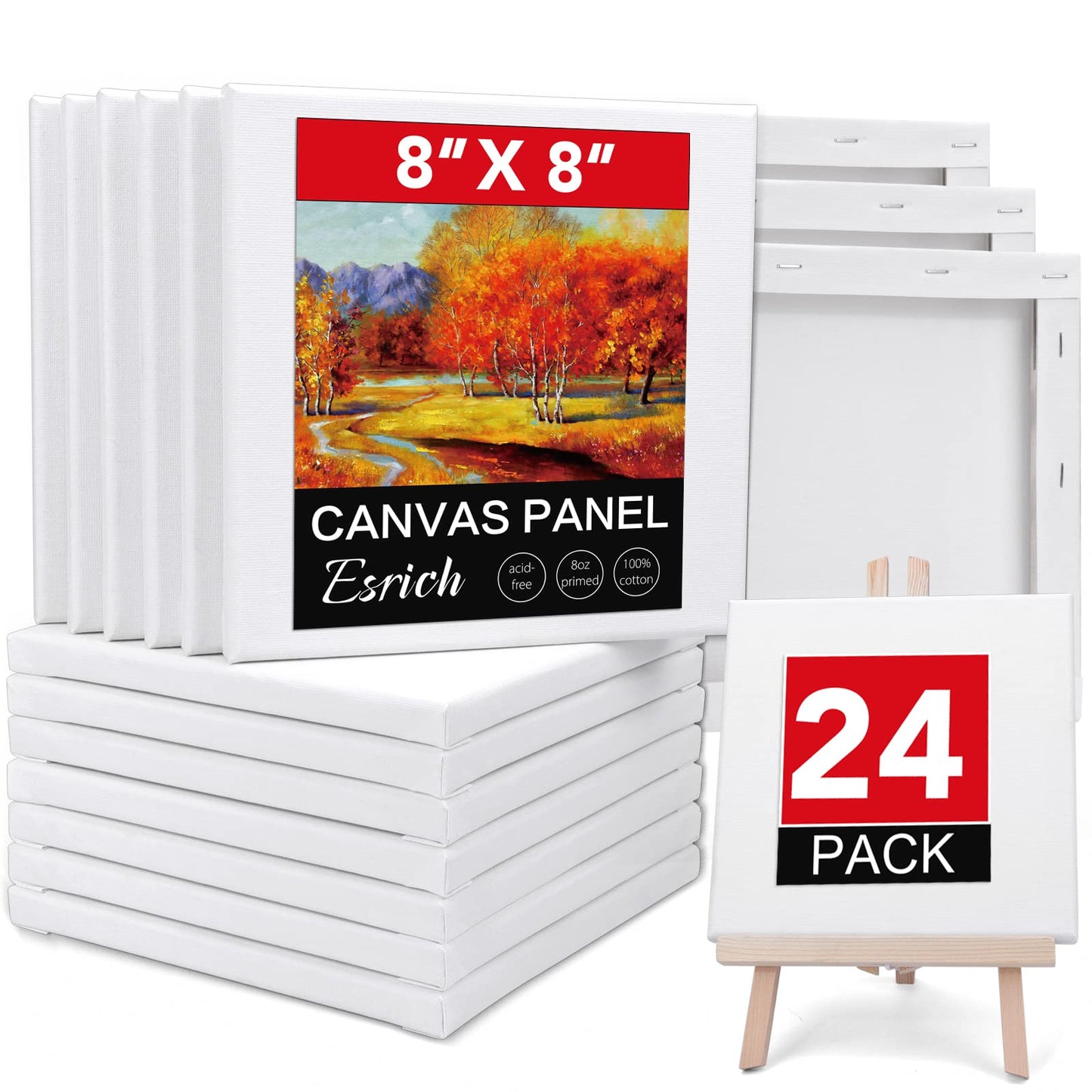 30 Pack Canvases for Painting with 4x4, 5x7, 8x10, 9x12, 11x14, 12x16, Painting Canvas for Oil & Acrylic Paint