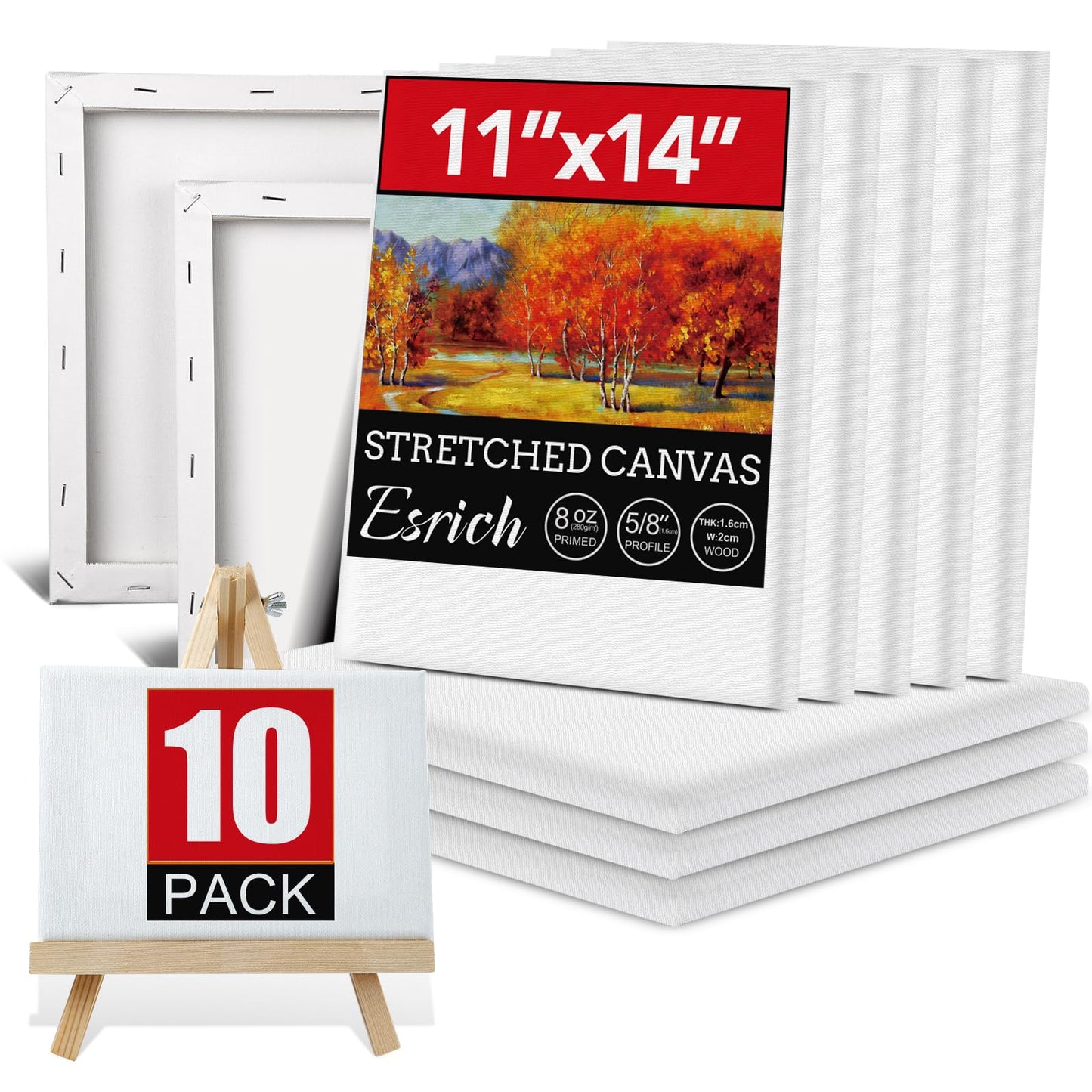 30 Pack Canvases for Painting with 4x4, 5x7, 8x10, 9x12, 11x14, 12x16, Painting Canvas for Oil & Acrylic Paint