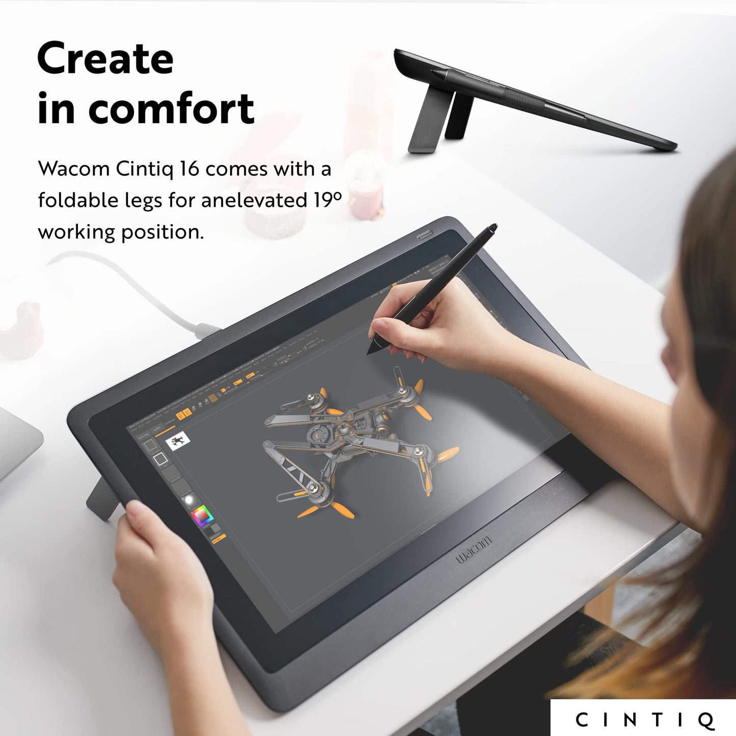 Wacom Cintiq 16 Drawing Tablet with Screen, 15.4" Full HD LCD Display Graphic Arts Tablet Includes Pro Pen 2 w/ Tilt Response, Graphic Design Animation Tablet for Mac, PC