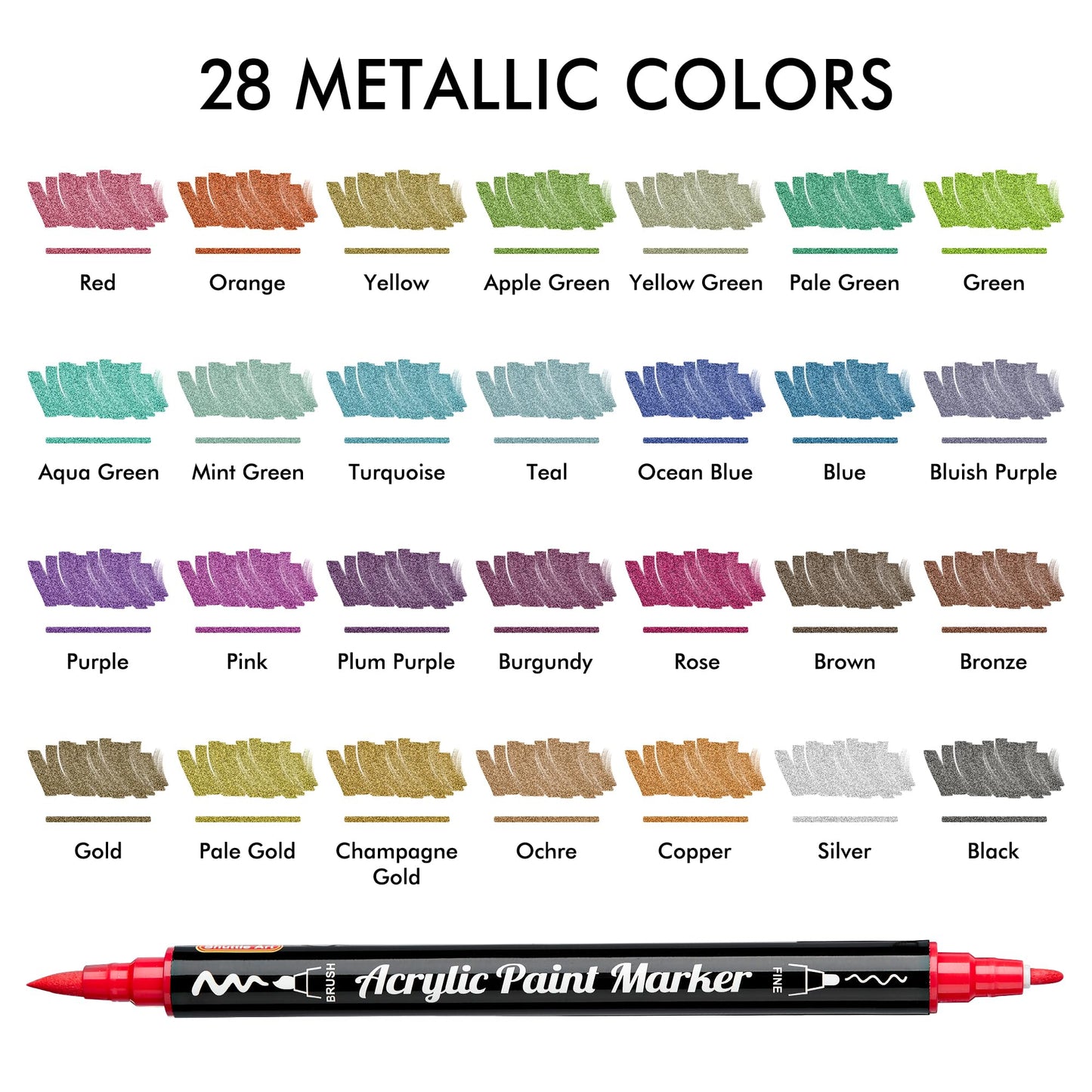 Shuttle Art Automatic Ink Control Acrylic Paint Markers, 60 Colors Brush Tip Acrylic Paint Pens for Rock Painting, Ceramic, Wood, Canvas, Glass, Stone, Fabric, Card Making, DIY & Art Supplies