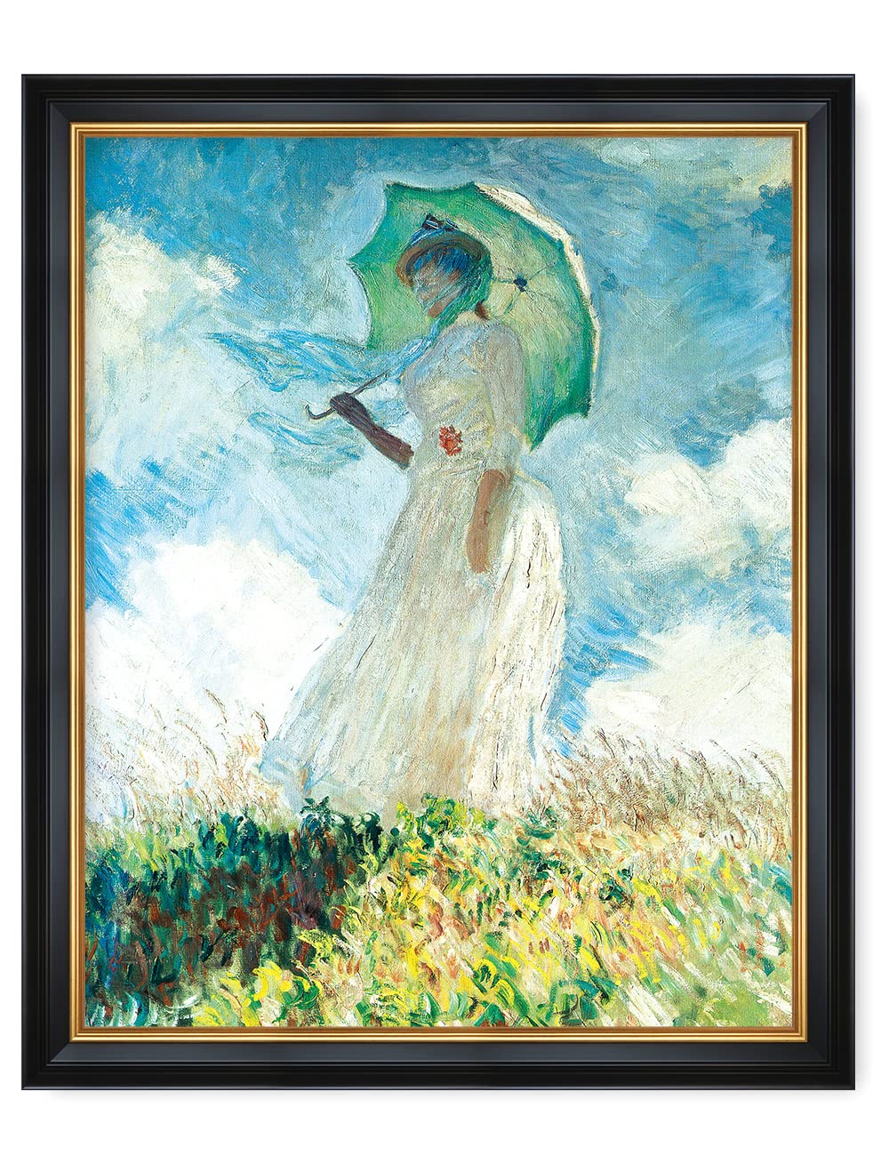 DECORARTS - Bouquet of Sunflowers Claude Monet Art Reproduction. Giclee Print& Museum Quality Framed Art for Wall Decor. Framed size: 26x22