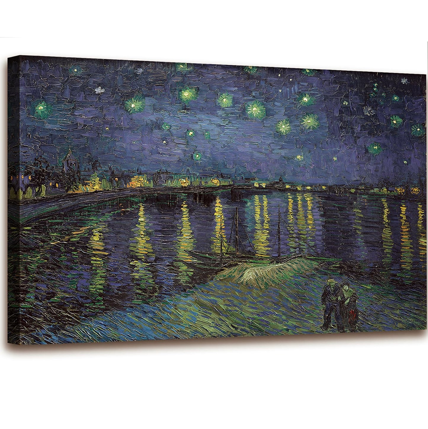 Vincent Van Gogh Canvas Wall Art Paintings, Famous Starry Night Picture Prints for Decor Classic Cafe Terrace At Night Artwork Reproduction Poster for Bedroom Living Room Office Decoration 12"x16"x3 Piece