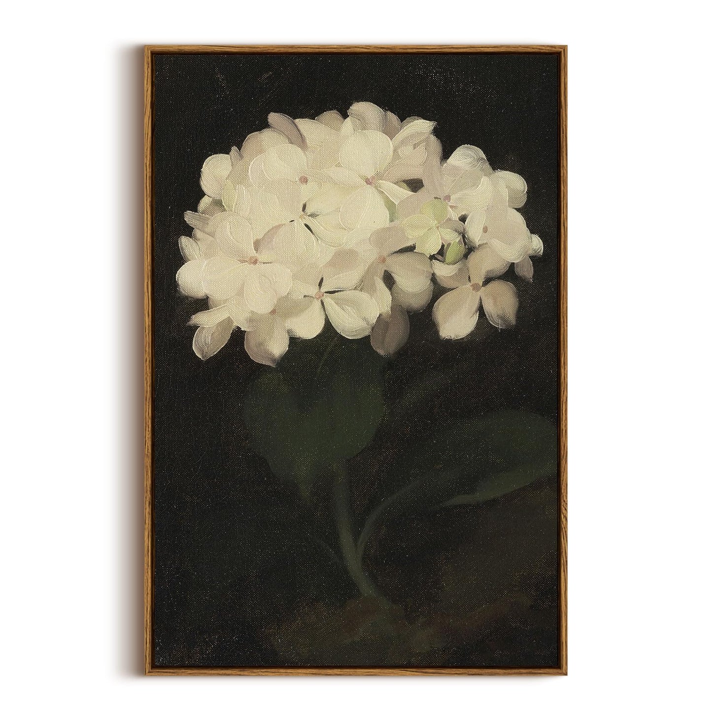 InSimSea Framed Wall Art for Living Room Decoration Canvas Wall Art Room Decor White Hydrangea Oil Painting Canvas Prints Bedroom Bathroom Wall Art Kitchen Office Wall Decor 8x10in