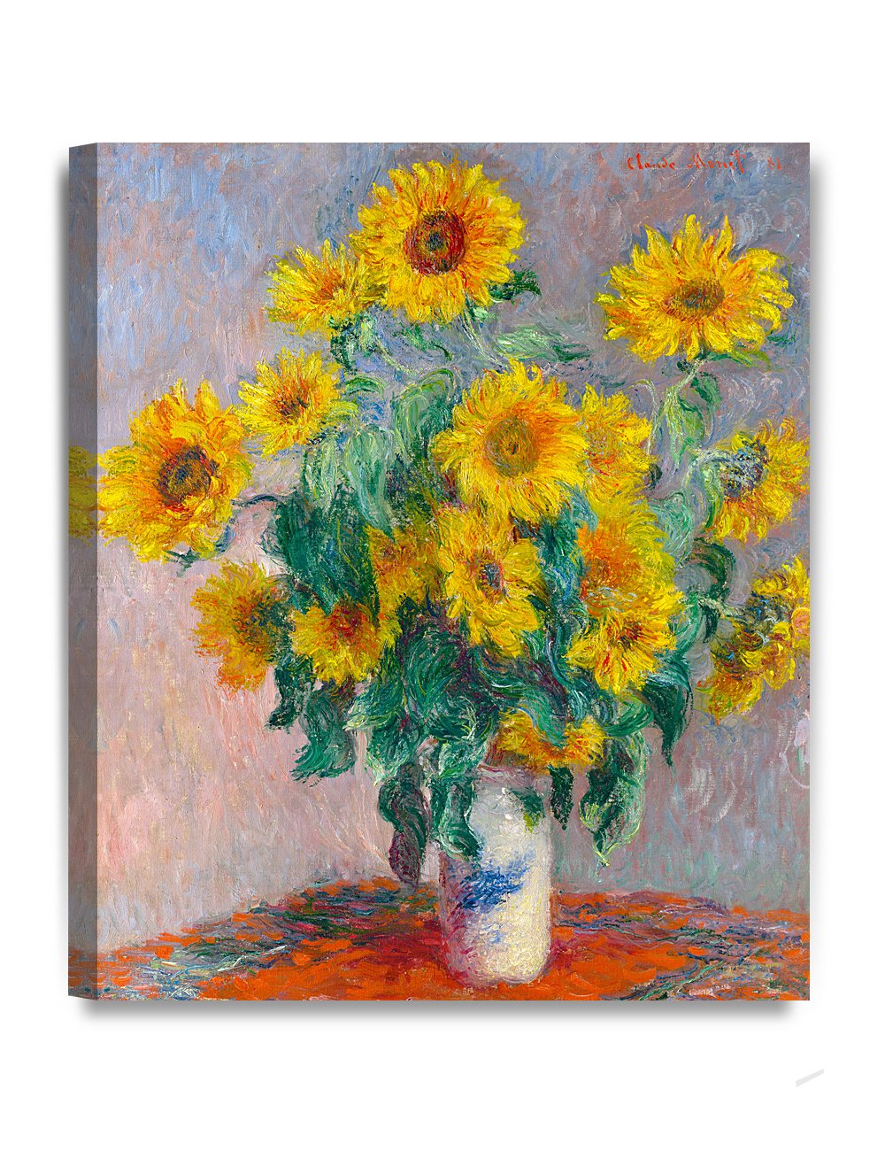 DECORARTS - Bouquet of Sunflowers Claude Monet Art Reproduction. Giclee Print& Museum Quality Framed Art for Wall Decor. Framed size: 26x22