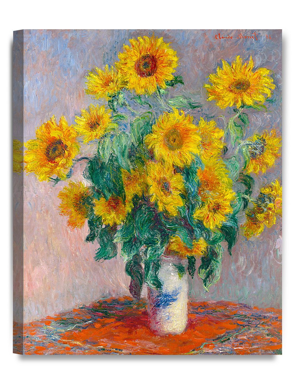 DECORARTS - Bouquet of Sunflowers Claude Monet Art Reproduction. Giclee Print& Museum Quality Framed Art for Wall Decor. Framed size: 26x22