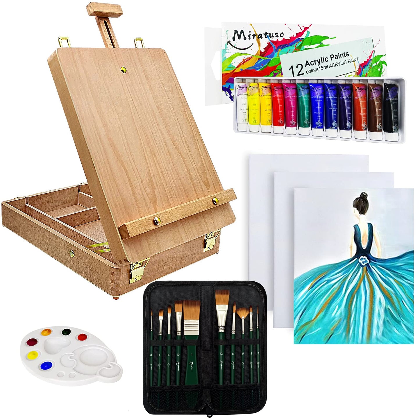 Premium Sketchbox Desktop Art Easel, Tabletop, Wooden for Painting, Student, Artist, Beginner