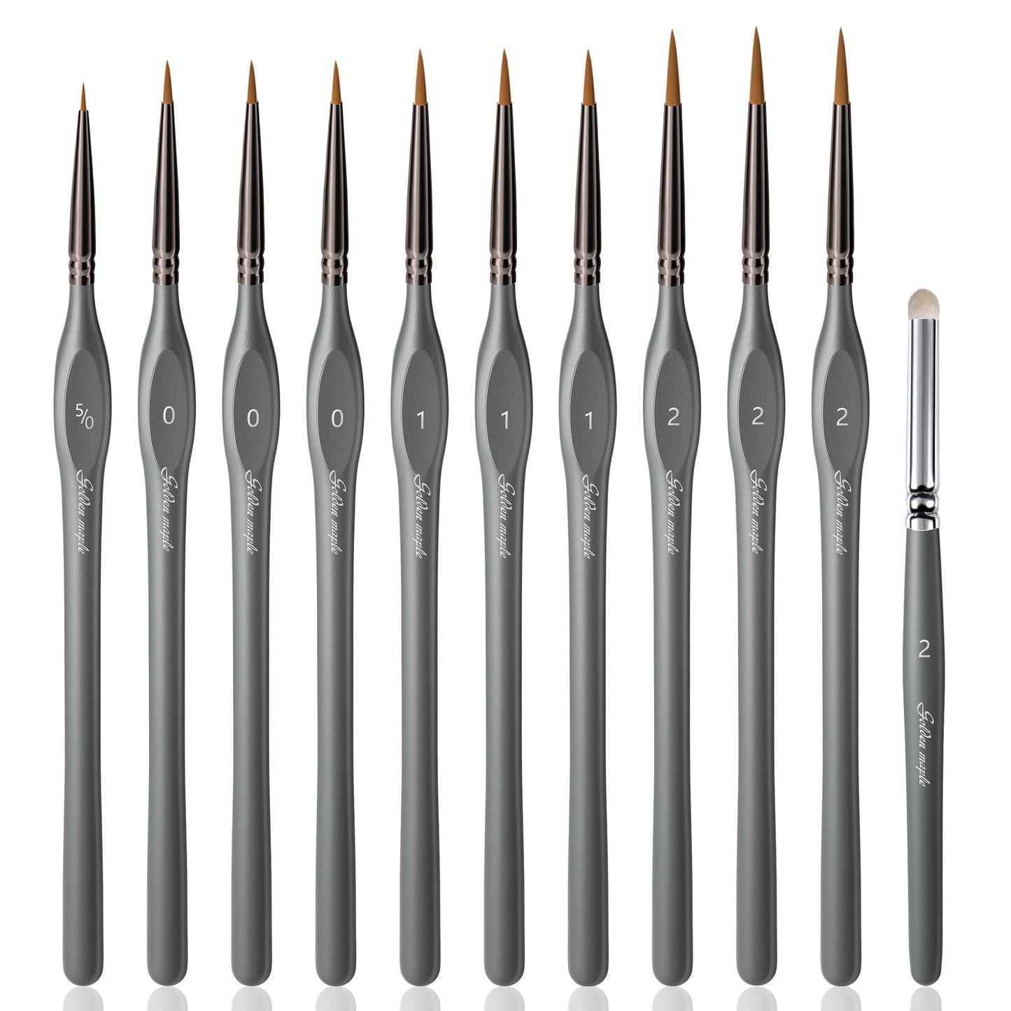 Golden Maple Detail Paint Brushes Set 10pcs Miniature Brushes for Fine Detailing & Art Painting - Acrylic, Watercolor, Oil, Models, 40k