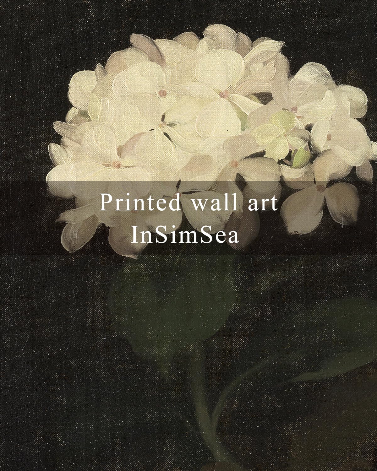 InSimSea Framed Wall Art for Living Room Decoration Canvas Wall Art Room Decor White Hydrangea Oil Painting Canvas Prints Bedroom Bathroom Wall Art Kitchen Office Wall Decor 8x10in