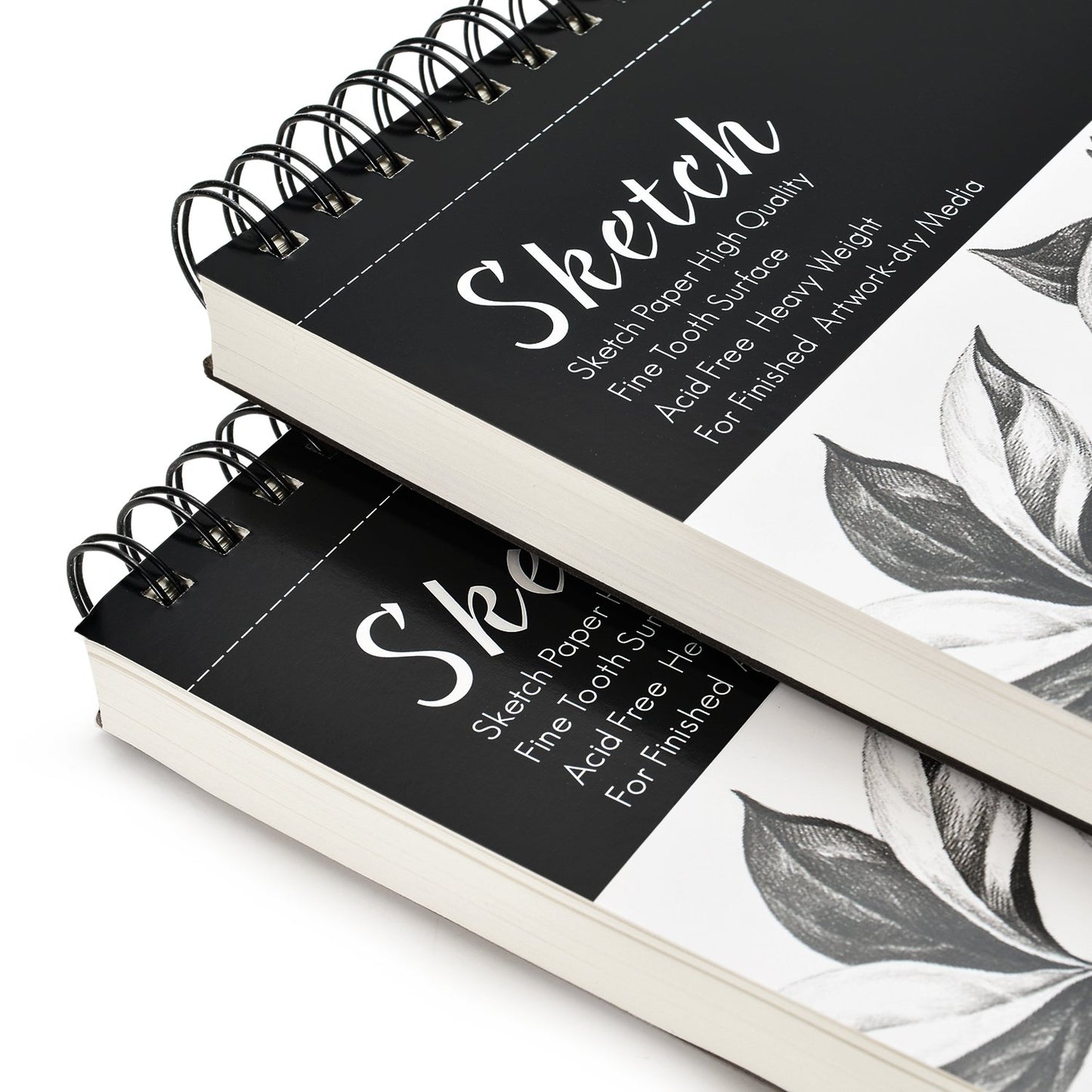 AGPTEK Sketch Book, Art Sketch Book 9''X12, 2 Packs (68lb/100g), Spiral Bound with Easy-to-Remove Pages, Great for Artists, Writers & Illustrators