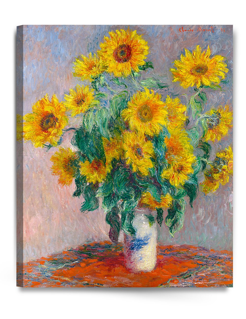 DECORARTS - Bouquet of Sunflowers Claude Monet Art Reproduction. Giclee Print& Museum Quality Framed Art for Wall Decor. Framed size: 26x22