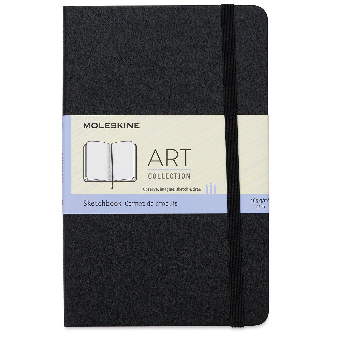 Moleskine Art Sketchbook, Hard Cover, Large (5" x 8.25") Plain/Blank, Black, 104 Pages