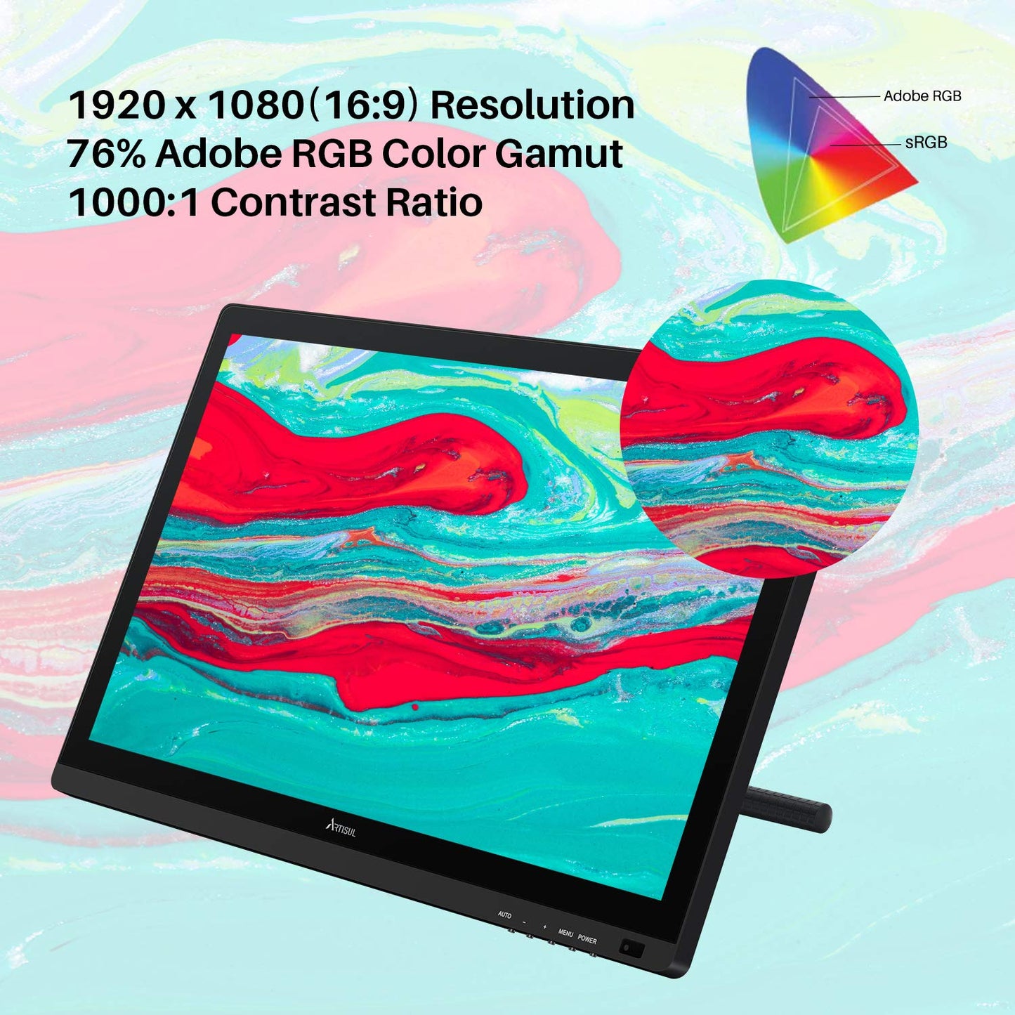 Artisul D22S 21.5 inch Graphic Drawing Tablet with Screen Pen Display, 8192 Levels Pen Sensitivity with 60°Tilt,1920x1080 FHD Graphic Drawing Monitor 100% sRGB Included Adjustable Stand