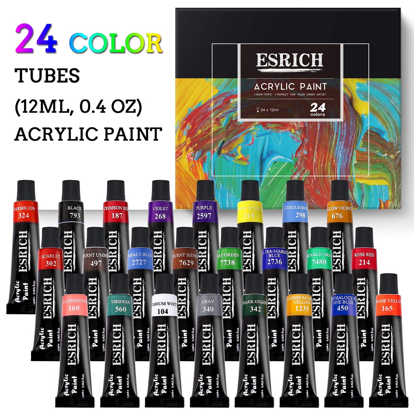 Acrylic Paint Set,74 PCS Professional Paint Supplies with Paint Brushes, Acrylic Paint,Table Easel, Canvases, Painting Pads, Palette, Paint Knives, Brush Cup and Art Sponge for Hobbyists and Beginners