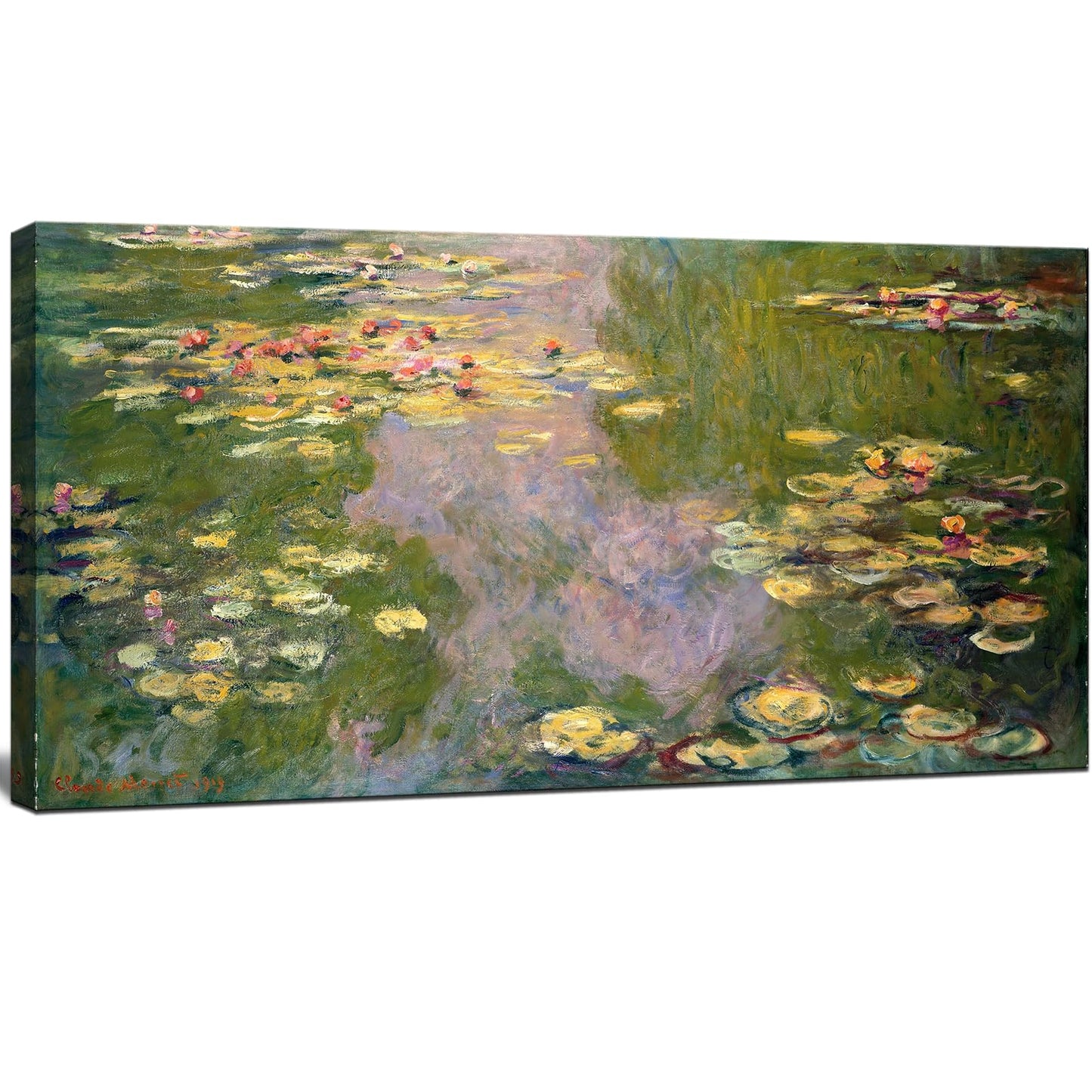 dgbtcart Large Water Lilies by Claude Monet Canvas Wall Art Classic Artwork Painting Print for Living Room Bedroom Office Wall Decor-24 x36