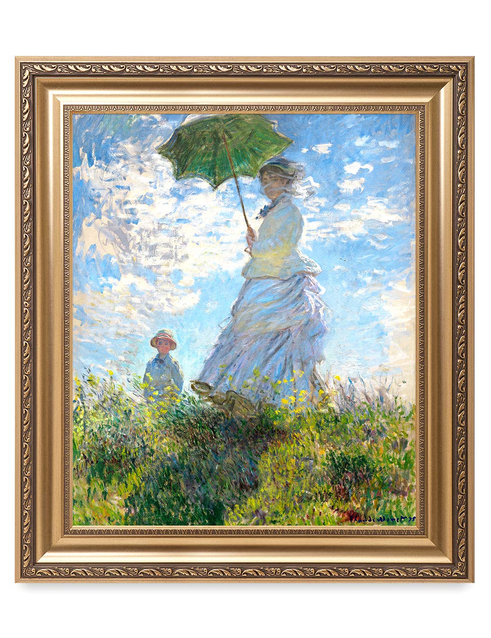 DECORARTS - Bouquet of Sunflowers Claude Monet Art Reproduction. Giclee Print& Museum Quality Framed Art for Wall Decor. Framed size: 26x22