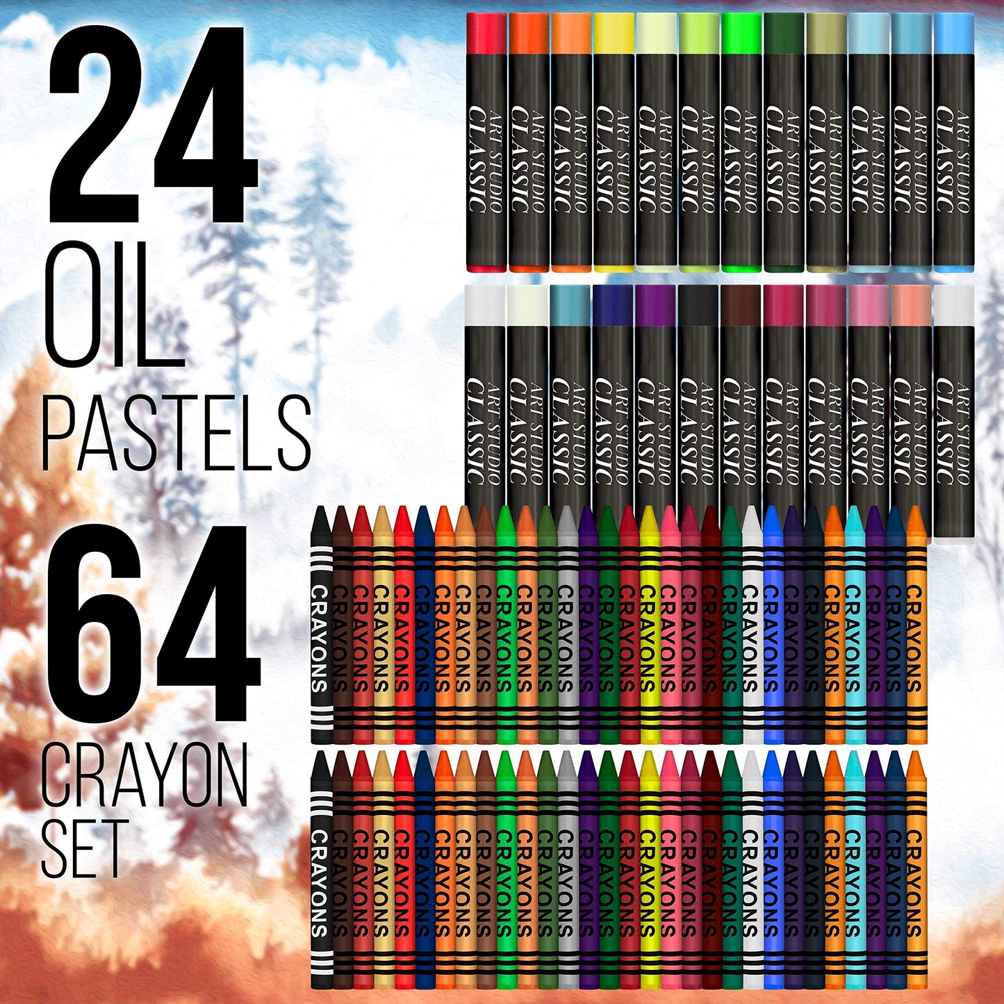 163-Piece Deluxe Art Supply Set with Paints, Pastels, Pencils, Easel, and Sketch Pads