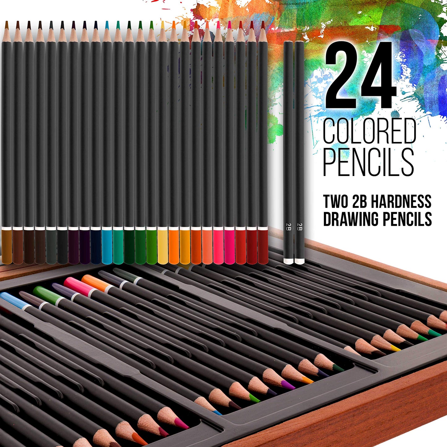 163-Piece Deluxe Art Supply Set with Paints, Pastels, Pencils, Easel, and Sketch Pads