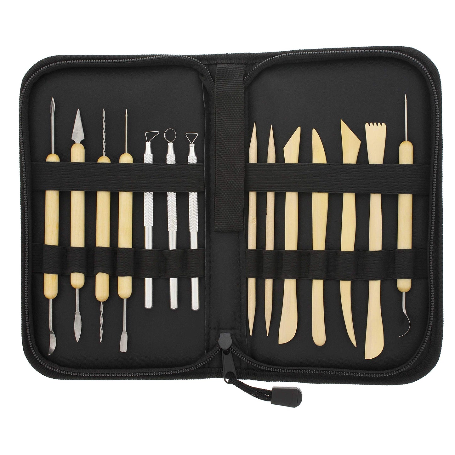 U.S. Art Supply 26-Piece Pottery & Clay Sculpting Tool Sets with Canvas Cases