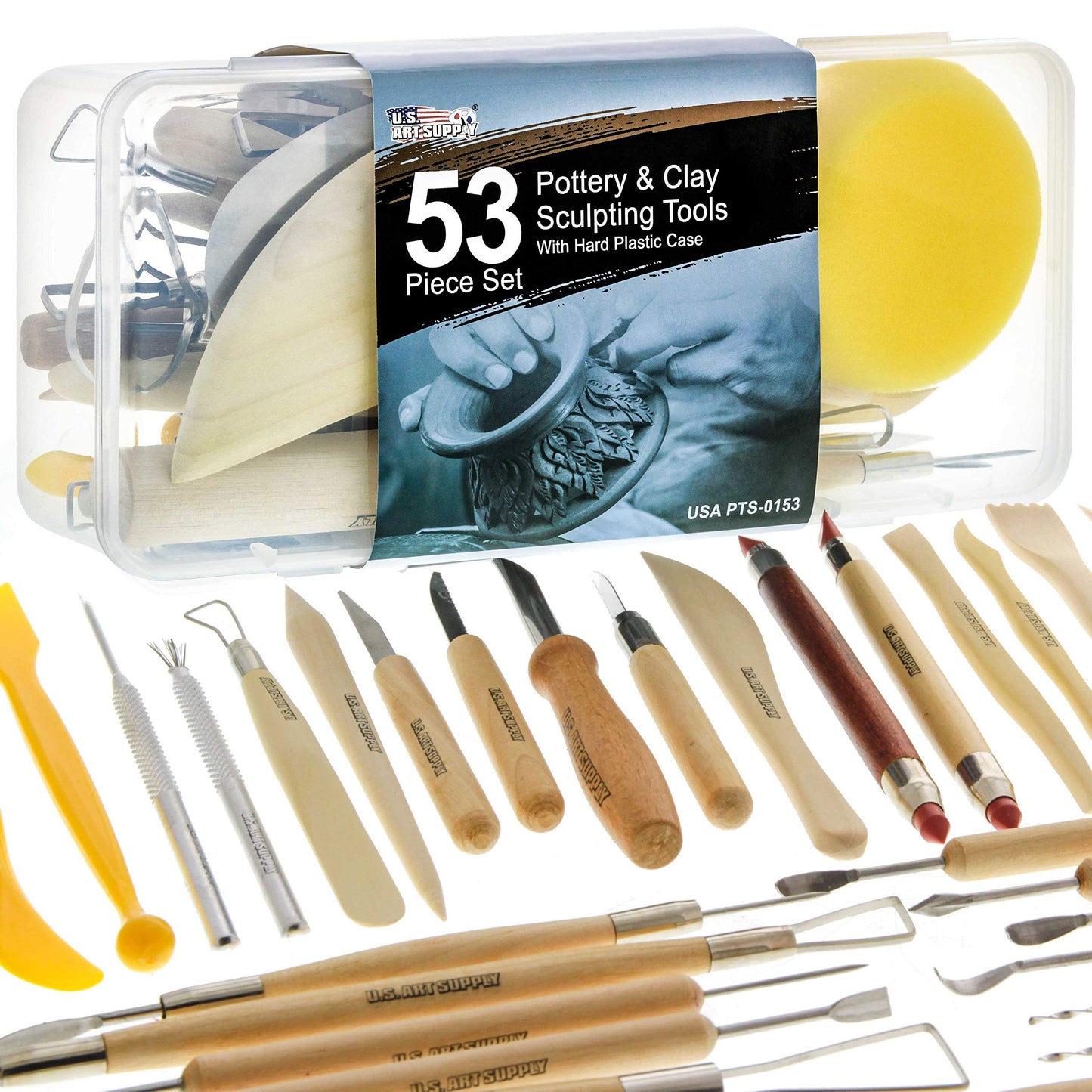 U.S. Art Supply 26-Piece Pottery & Clay Sculpting Tool Sets with Canvas Cases