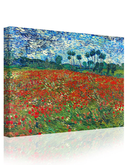 IPIC - Poppy Field Floral Vintage, Vincent Van Gogh Art Reproduction. Giclee Canvas Prints Wall Art for Home Decor 24#F(30X24)